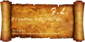 Friedler Lóránt névjegykártya