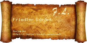 Friedler Lóránt névjegykártya
