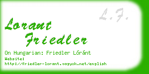 lorant friedler business card