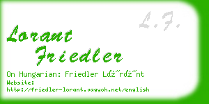 lorant friedler business card